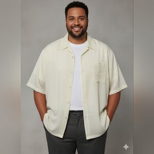 L.A.Beat Men's Light Yellow NWT Short Sleeve Dress/Button Up Shirt Size 2XL